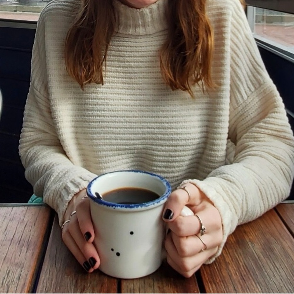 White Mock Neck Sweater